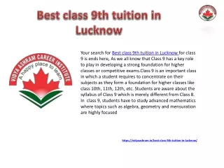 Tuition for 9th class near me