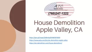 House Demolition Apple Valley, CA