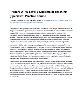 prepare athe level 6 diploma in teaching