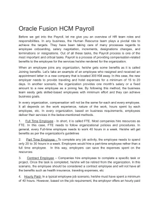 oracle fusion hcm payroll