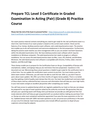 prepare tcl level 3 certificate in graded