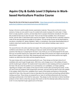 aquire city guilds level 3 diploma in work based