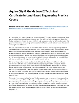 aquire city guilds level 2 technical certificate