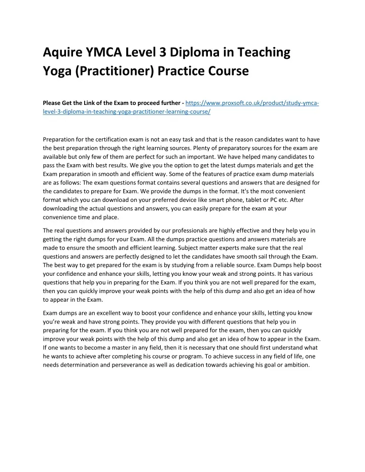 aquire ymca level 3 diploma in teaching yoga