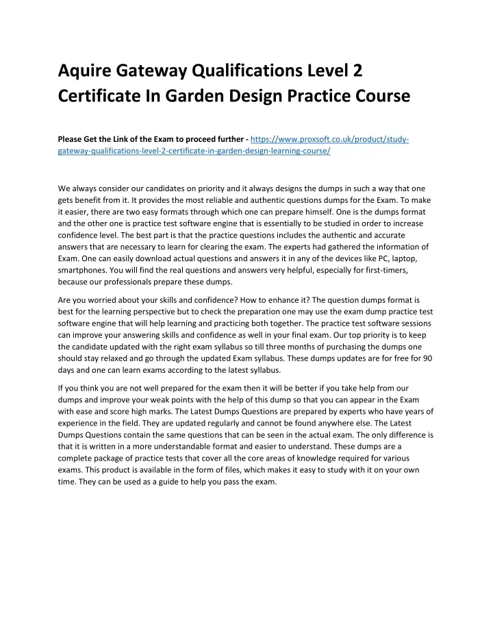 aquire gateway qualifications level 2 certificate