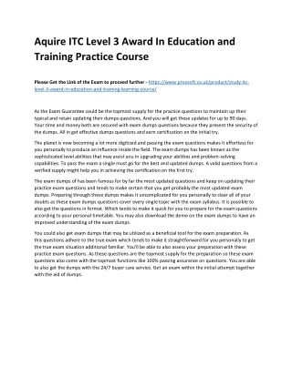 aquire itc level 3 award in education