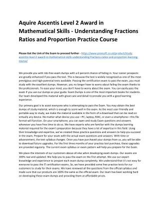 aquire ascentis level 2 award in mathematical
