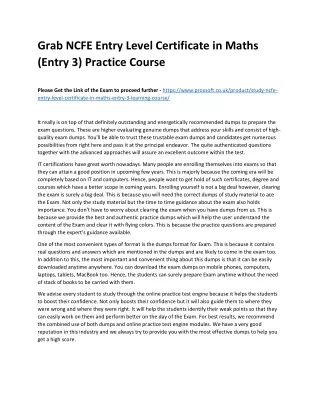 grab ncfe entry level certificate in maths entry