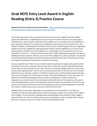 grab ncfe entry level award in english reading