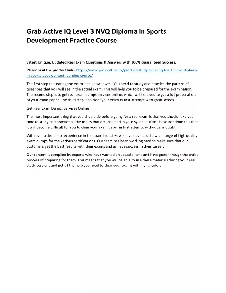 Ppt Grab Active Iq Level 3 Nvq Diploma In Sports Development Practice Course Powerpoint 8782