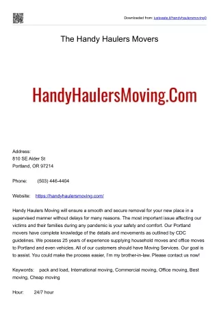 The Handy Haulers Movers