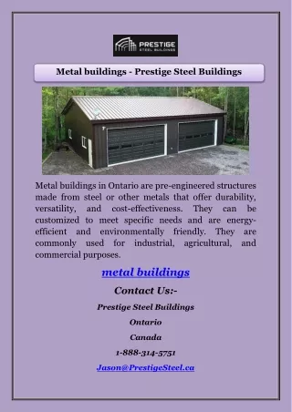 Metal buildings - Prestige Steel Buildings