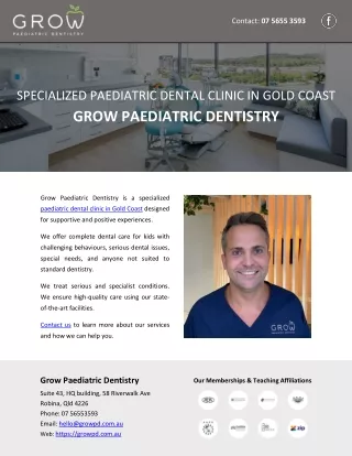 SPECIALIZED PAEDIATRIC DENTAL CLINIC IN GOLD COAST - GROW PAEDIATRIC DENTISTRY