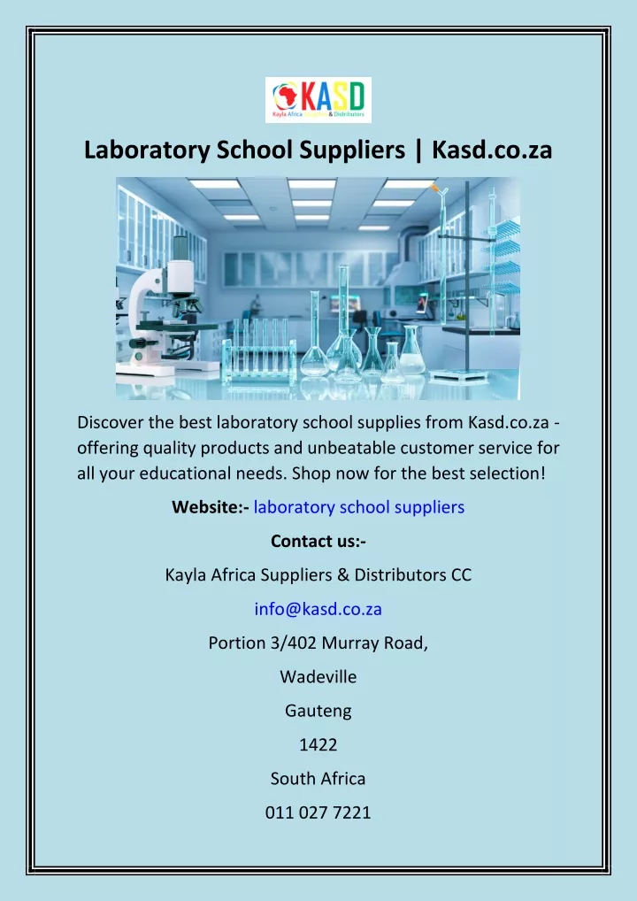 laboratory school suppliers kasd co za