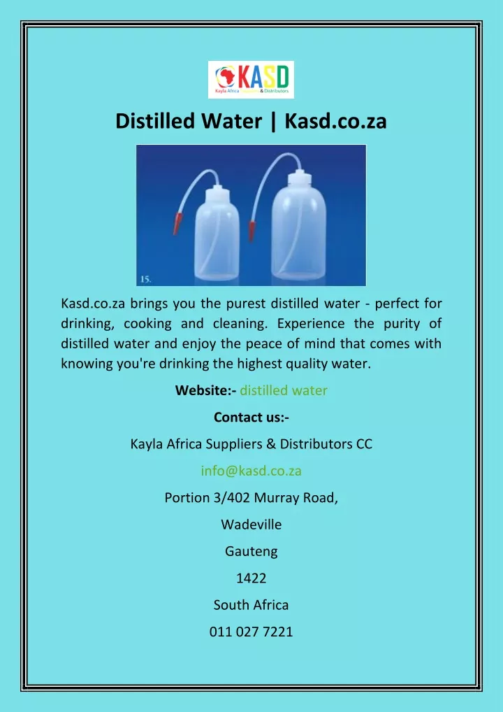 distilled water kasd co za