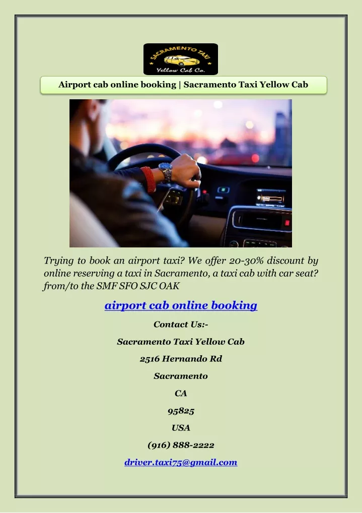 airport cab online booking sacramento taxi yellow