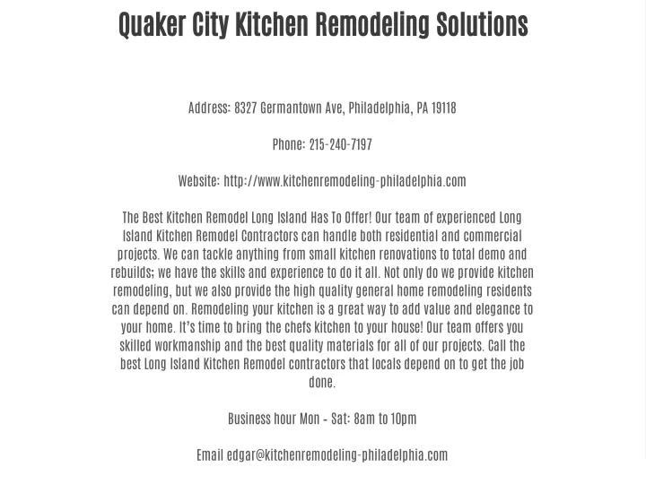 quaker city kitchen remodeling solutions