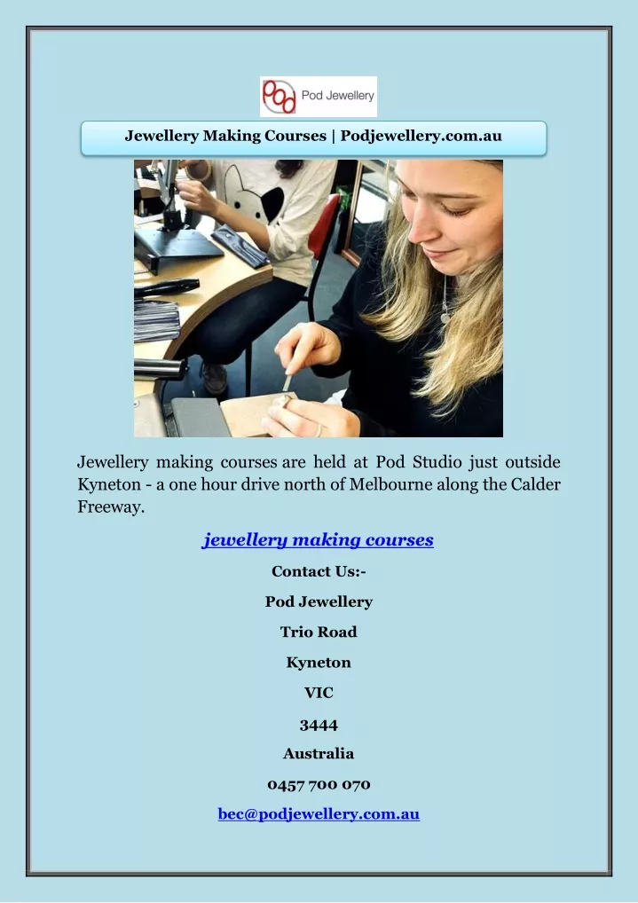 jewellery making courses podjewellery com au