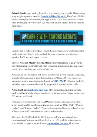 adwork media pays weekly bi weekly and monthly