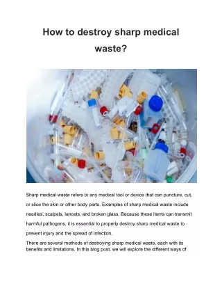 Which is an example of regulated medical waste