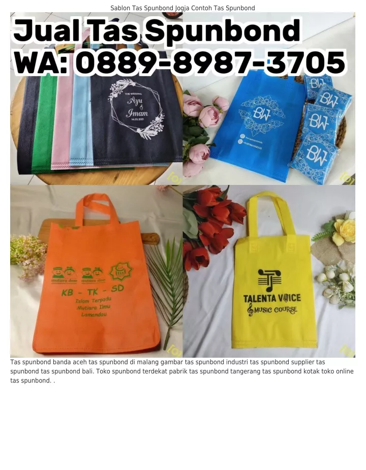 sablon tas spunbond jogja contoh tas spunbond