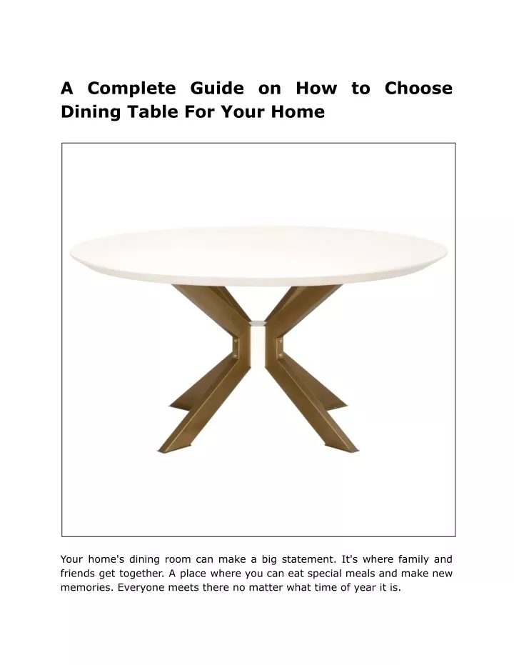 a complete guide on how to choose dining table