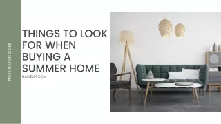 Things to Look for When Buying a Summer Home