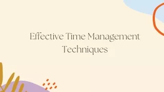 effective time management techniques