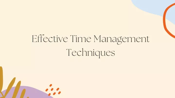 effective time management techniques