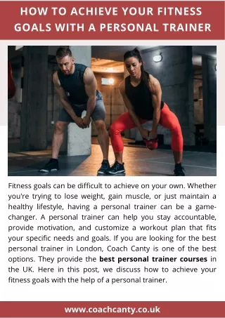 How to Achieve Your Fitness Goals With a Personal Trainer