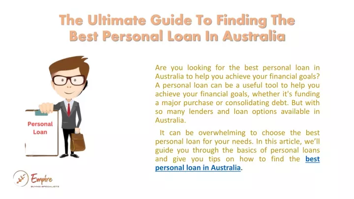 the ultimate guide to finding the best personal loan in australia