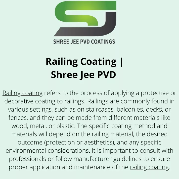 railing coating shree jee pvd