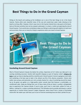 Best Things to Do in the Grand Cayman