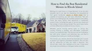 How to Find the Best Residential Movers in Rhode Island