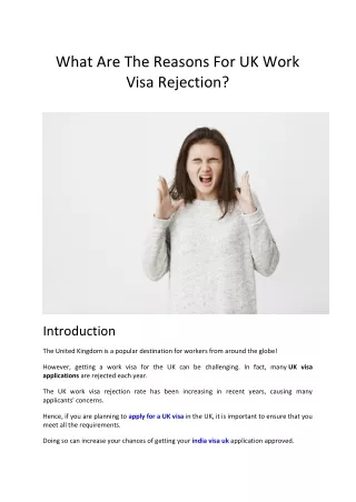 what are the reasons for uk work visa rejection