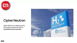 Hydrogen Production - Graphene Hydrogen Storage - Cipher Neutron
