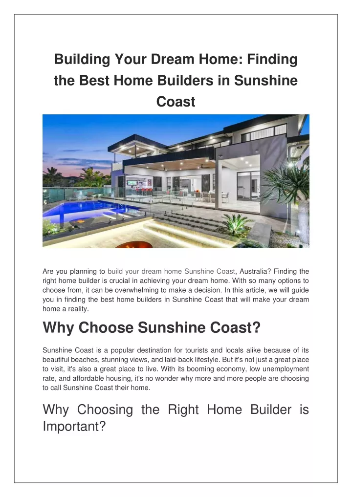 building your dream home finding the best home