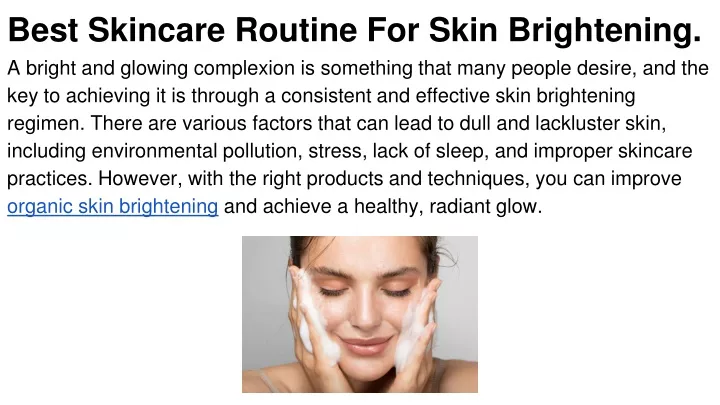 best skincare routine for skin brightening