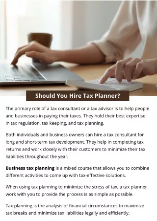 should you hire tax planner