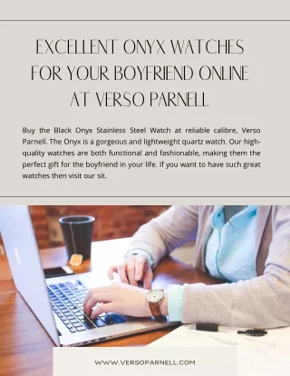 Excellent Onyx Watches For Your Boyfriend Online At Verso Parnell