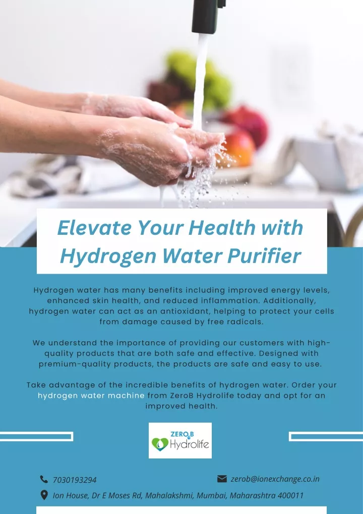 elevate your health with hydrogen water purifier