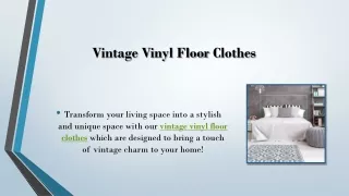 Vintage Vinyl Floor Clothes