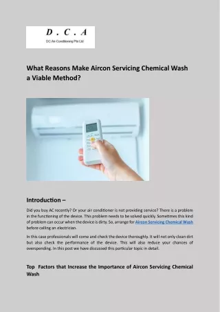 What Reasons Make Aircon Servicing Chemical Wash a Viable Method