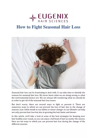 How to fight seasonal hair loss