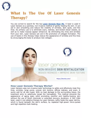 What Is The Use Of Laser Genesis Therapy?