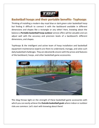 Portable basketball hoop outdoor - Tophoops
