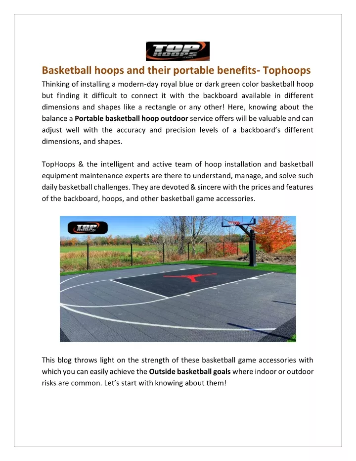 basketball hoops and their portable benefits