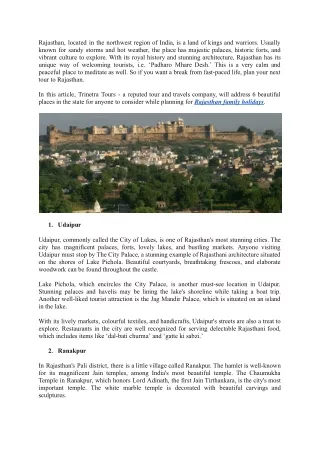 6 Places To Visit In The Magnificent Rajasthan