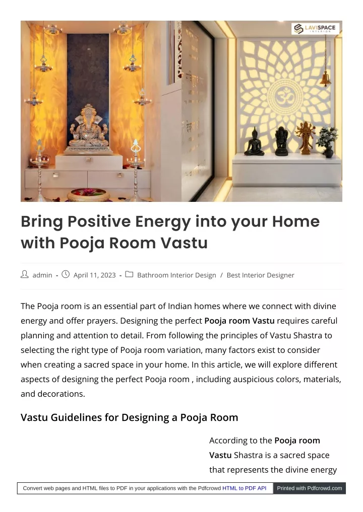 bring positive energy into your home with pooja