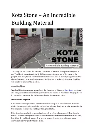 Kota Stone – An Incredible Building Material